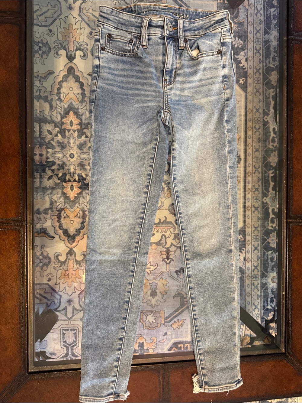 American Eagle Outfitters Women's Light Blue Skinny Jeans